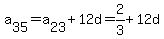 a%5B35%5D+=+a%5B23%5D+%2B+12d+=+2%2F3+%2B+12d