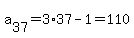 a%5B37%5D=3%2A37+-1=110