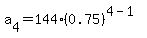 a%5B4%5D+=+144%2A%280.75%29%5E%284-1%29