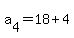 a%5B4%5D+=+18+%2B+4