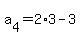 a%5B4%5D+=+2%2A3-3