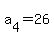 a%5B4%5D+=+26