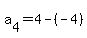 a%5B4%5D+=+4+-+%28-4%29
