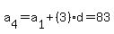 a%5B4%5D+=+a%5B1%5D+%2B+%283%29d+=+83
