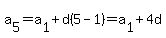 a%5B5%5D=a%5B1%5D%2Bd%285-1%29=a%5B1%5D%2B4d