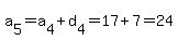 a%5B5%5D=a%5B4%5D%2Bd%5B4%5D=17%2B7=24