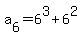 a%5B6%5D+=+6%5E3%2B6%5E2