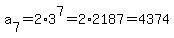 a%5B7%5D=2%2A3%5E7=2%2A2187=4374