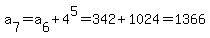 a%5B7%5D=a%5B6%5D%2B4%5E5=342%2B1024=1366