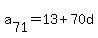 a%5B71%5D+=+13+%2B+70d