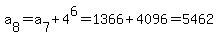 a%5B8%5D=a%5B7%5D%2B4%5E6=1366%2B4096=5462