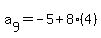 a%5B9%5D+=+-+5+%2B+8%284%29