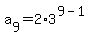 a%5B9%5D+=+2%2A3%5E%289-1%29
