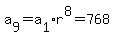 a%5B9%5D+=+a%5B1%5D%2Ar%5E8=+768