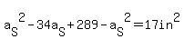 a%5BS%5D%5E2-34a%5BS%5D%2B289-a%5BS%5D%5E2=17in%5E2