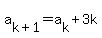 a%5Bk%2B1%5D+=+a%5Bk%5D+%2B+3k+
