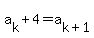a%5Bk%5D%2B4=a%5Bk%2B1%5D