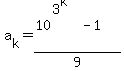 a%5Bk%5D+=+%2810%5E%283%5Ek%29+-+1%29%2F9