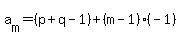 a%5Bm%5D=%28p%2Bq-1%29%2B%28m-1%29%28-1%29