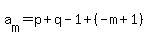 a%5Bm%5D=p%2Bq-1%2B%28-m%2B1%29