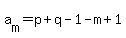 a%5Bm%5D=p%2Bq-1-m%2B1