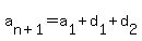 a%5Bn%2B1%5D+=+a%5B1%5D+%2Bd%5B1%5D+%2B+d%5B2%5D