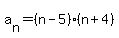 a%5Bn%5D=%28n-5%29%28n%2B4%29