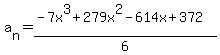 a%5Bn%5D=+%28-7x%5E3%2B279x%5E2-614x%2B372%29%2F6