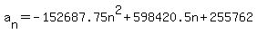 a%5Bn%5D=-152687.75n%5E2%2B598420.5n%2B255762