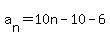 a%5Bn%5D=10n-10-6%29