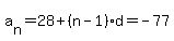 a%5Bn%5D=28%2B%28n-1%29d=-77