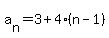 a%5Bn%5D=3%2B4%28n-1%29
