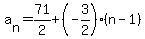a%5Bn%5D=71%2F2%2B%28-3%2F2%29%28n-1%29