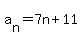a%5Bn%5D=7n%2B11