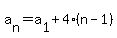 a%5Bn%5D=a%5B1%5D%2B4%28n-1%29