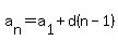 a%5Bn%5D=a%5B1%5D%2Bd%28n-1%29