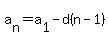 a%5Bn%5D=a%5B1%5D-d%28n-1%29