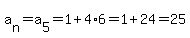 a%5Bn%5D=a%5B5%5D=1%2B4%2A6=1%2B24=25