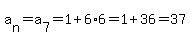 a%5Bn%5D=a%5B7%5D=1%2B6%2A6=1%2B36=37