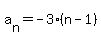 a%5Bn%5D+=+-3%28n-1%29