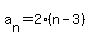 a%5Bn%5D+=+2%28n-3%29