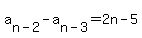 a%5Bn-2%5D-a%5Bn-3%5D+=+2n-5