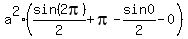 a%5E2%28sin%282pi%29%2F2+%2B+pi+-+sin0%2F2+-+0%29