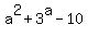 a%5E2%2B3%5Ea-10
