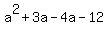 a%5E2%2B3a-4a-12