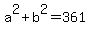 a%5E2%2Bb%5E2=361