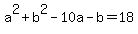 a%5E2%2Bb%5E2-10a-b=18