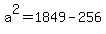 a%5E2=1849-256