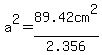 a%5E2=89.42cm%5E2%2F2.356