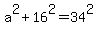 a%5E2+%2B+16%5E2+=+34%5E2